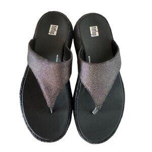 Fitflop Microfiber Womens Flip-Flops Size 8 Black Comfort Technology Adjustable